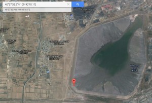 Der Giftsee bei Baotou, China auf (c) Google Maps. https://goo.gl/maps/M4XT8